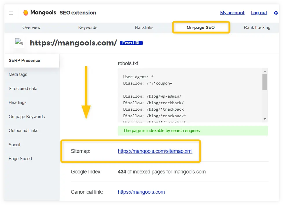 ví dụ về cách tạo sitemap