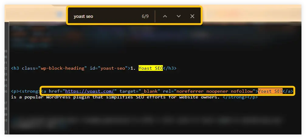 vị trí liên kết trong tài liệu HTML