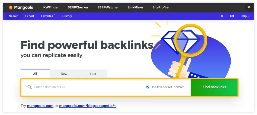 Searching for backlinks in LinkMiner example