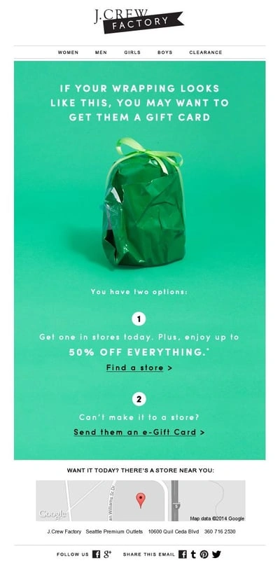 j.crew factory email marketing