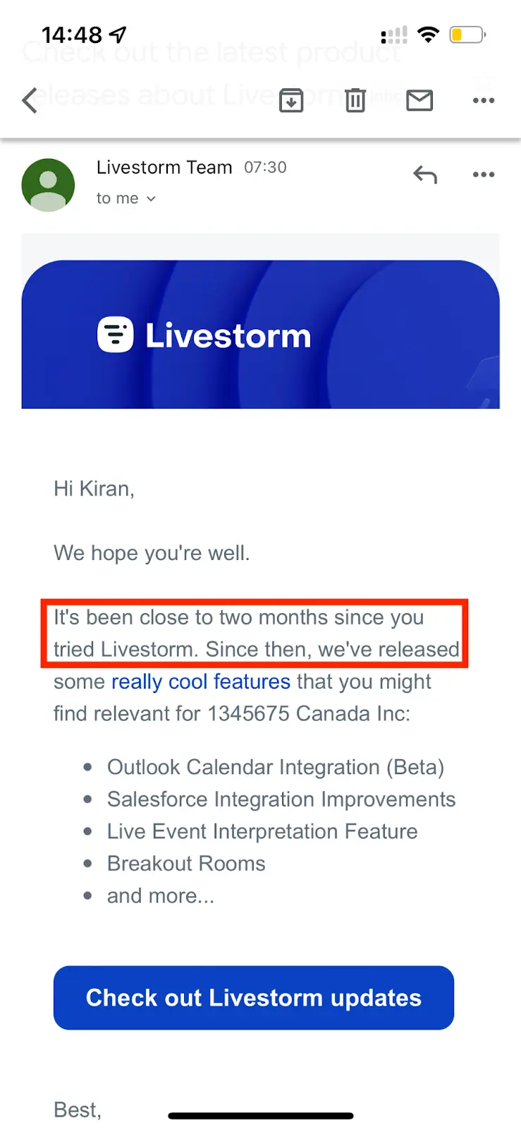 livestorm email marketing